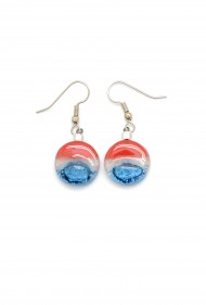 Round Glass USA Earrings